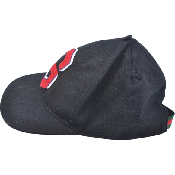 085189AR (S2) Gucci Cap Web Sherry Line Black Canvas - Picture 4 of 14